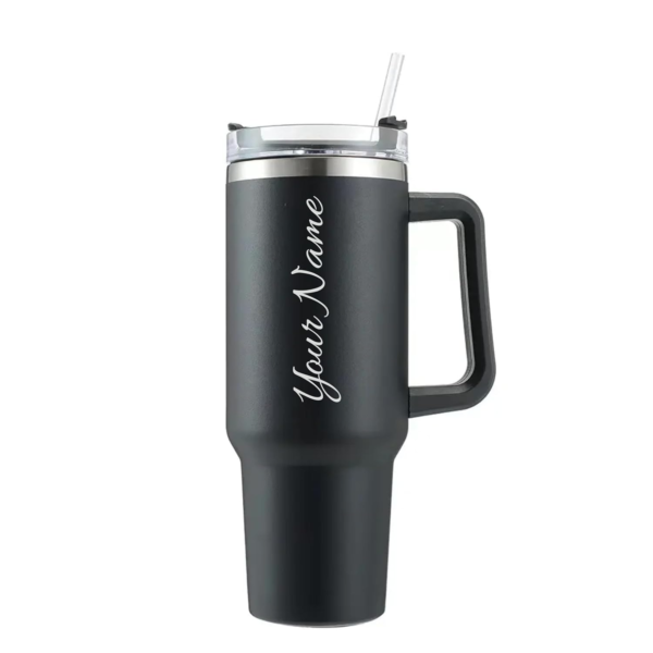 Customized Tumbler with Handle and Straw & Lid | Insulated Reusable Stainless Steel Water Bottle | Leak Proof Mug for Office, Gym, Travelling