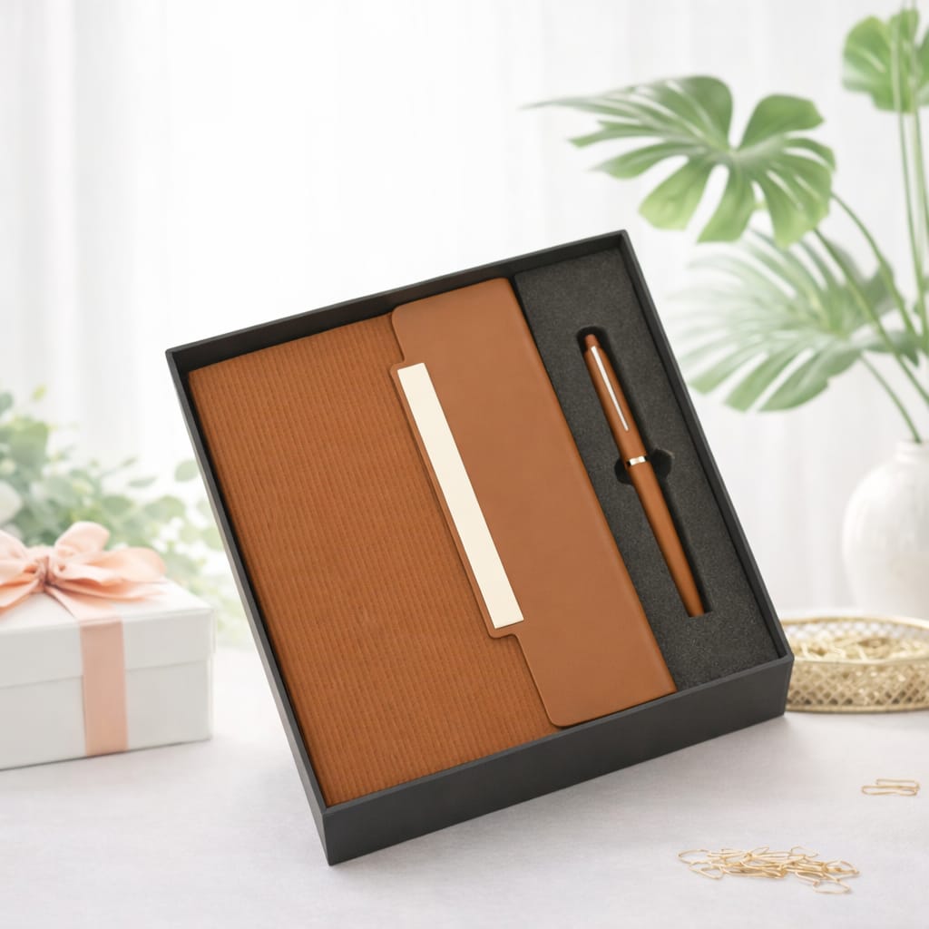 Functional Yet Elegant Corporate Diary & Pen Gift Set | Custom Executive Gift Combo - Deera - Image 2