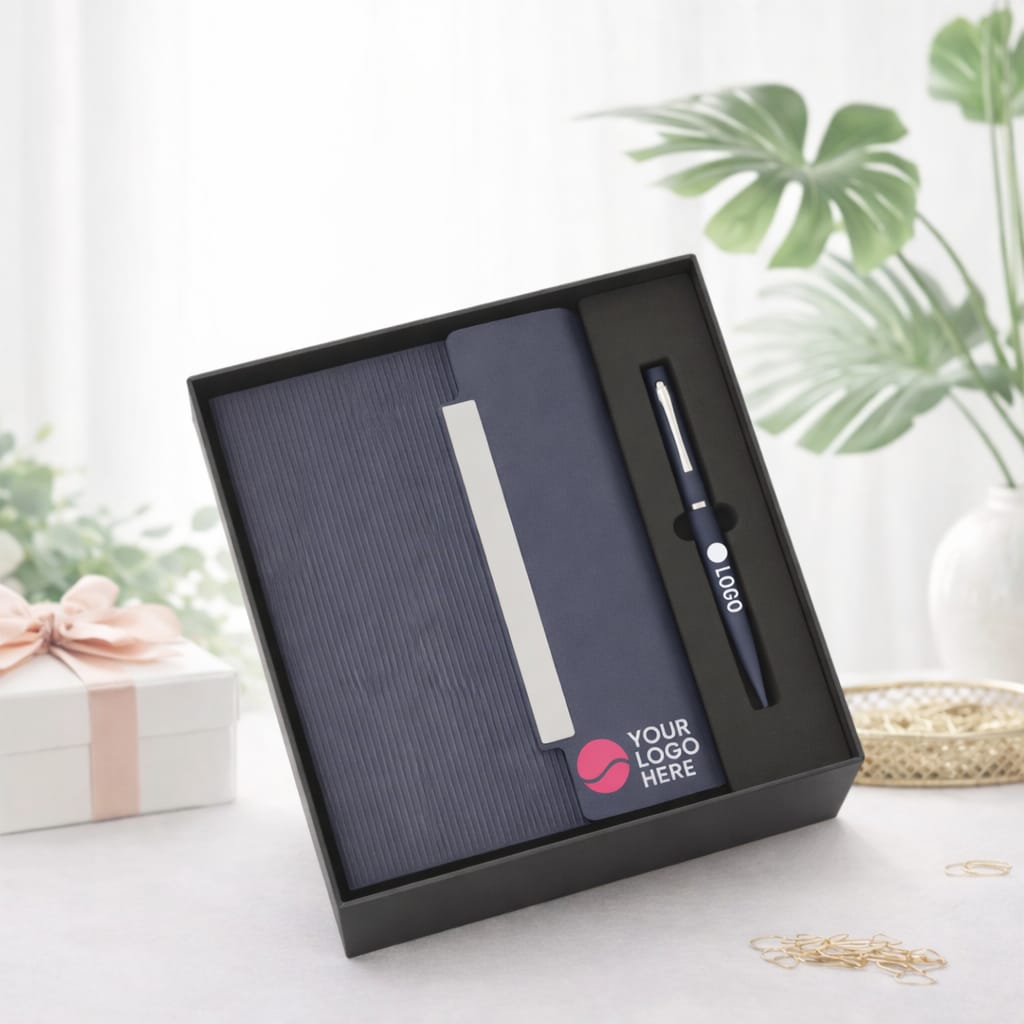 Functional Yet Elegant Corporate Diary & Pen Gift Set | Custom Executive Gift Combo - Deera - Image 3