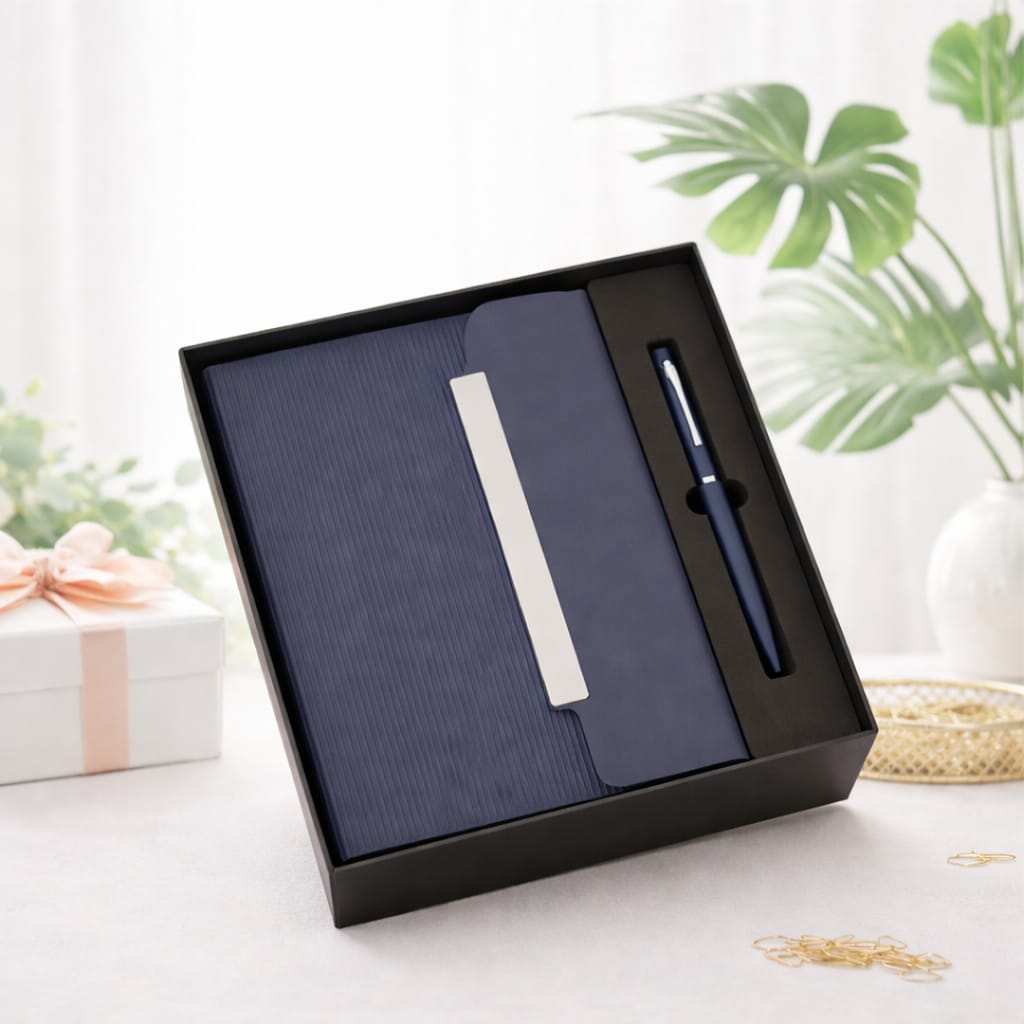 Functional Yet Elegant Corporate Diary & Pen Gift Set | Custom Executive Gift Combo - Deera - Image 4
