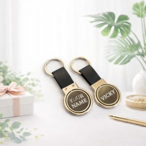 Metal Silver Rotating Keychain With Strap – 360° Swivel Premium Keyring - Deera