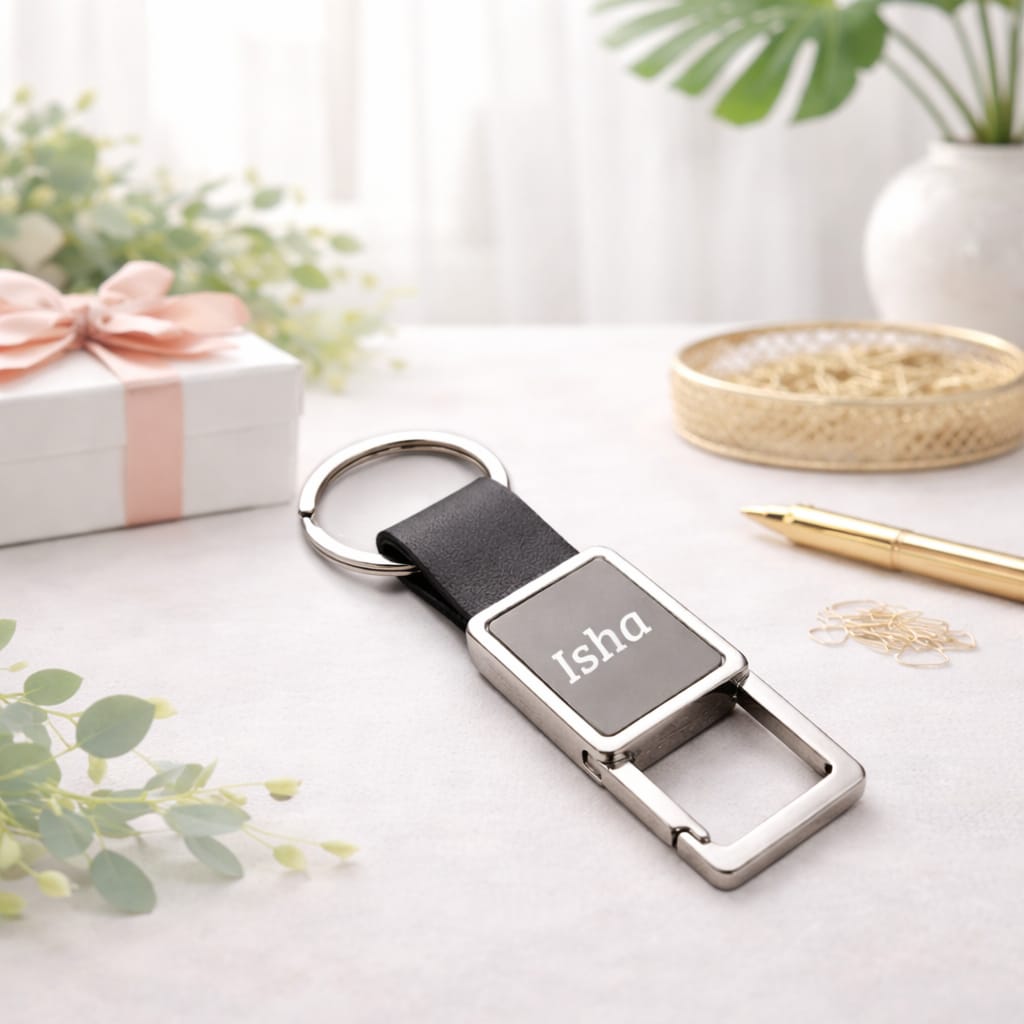 Personalized Elegant Metal Keychain – Custom Engraved Premium Keyring - Deera - Image 3