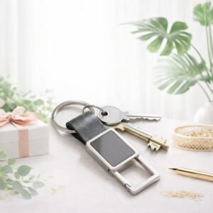 Personalized Elegant Metal Keychain – Custom Engraved Premium Keyring