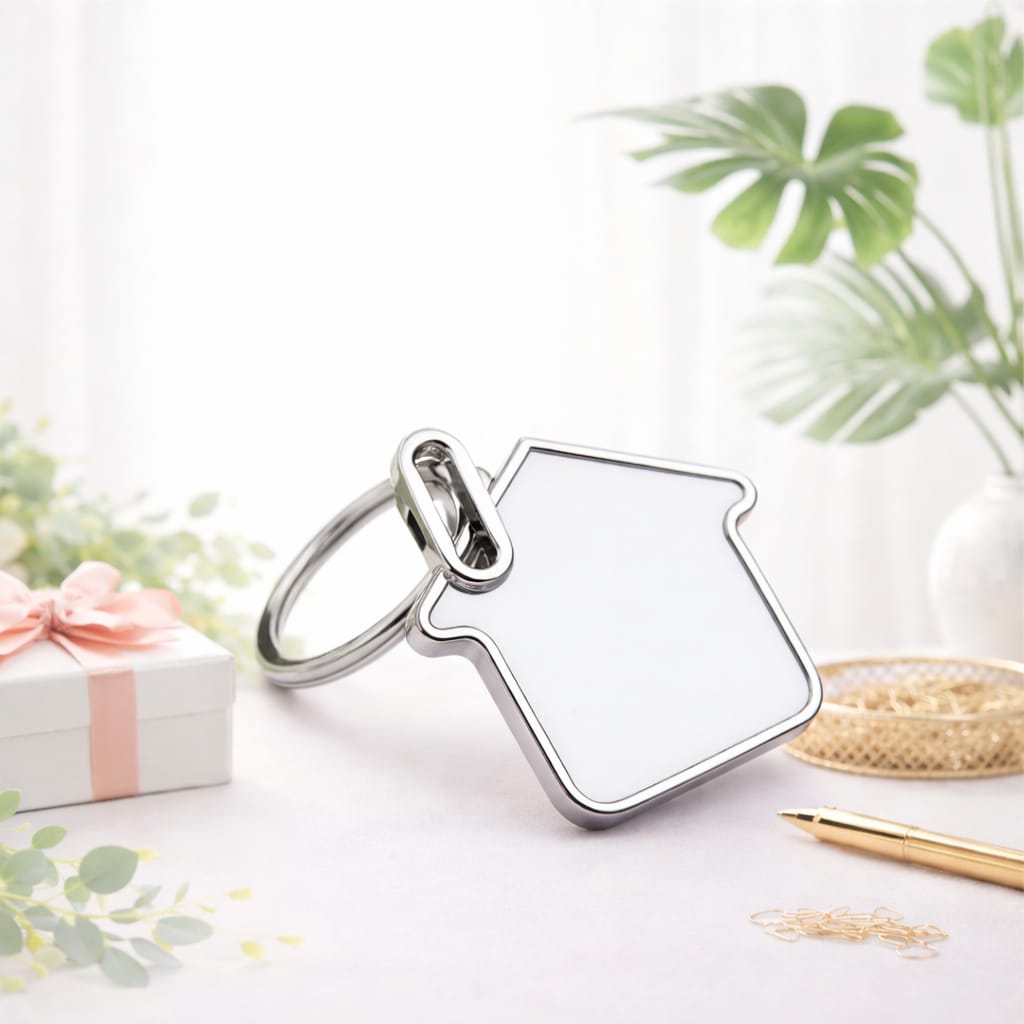 Personalized House Shape Keychain – Custom Engraved Home Keyring Gift - Deera