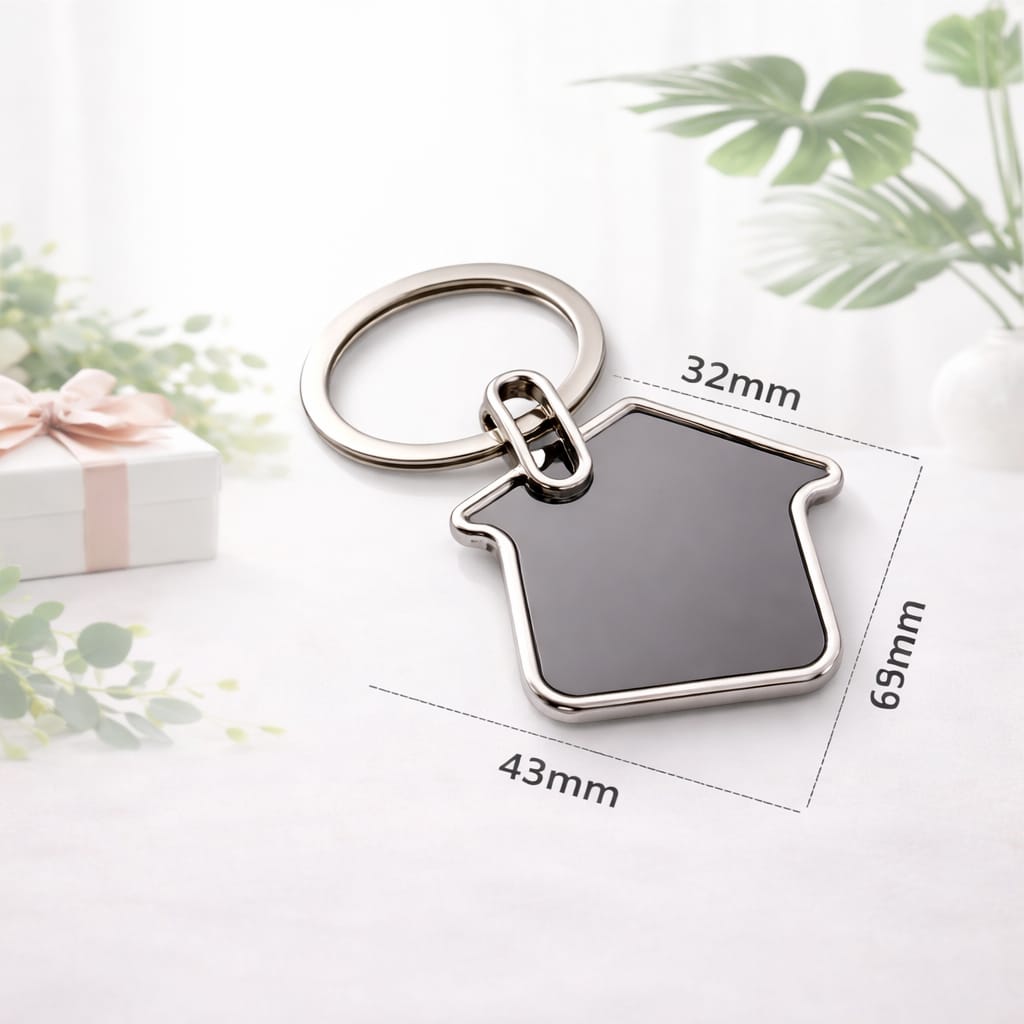 Personalized House Shape Keychain – Custom Engraved Home Keyring Gift - Deera