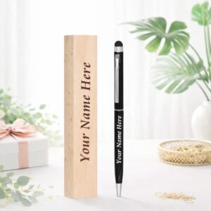Personalized Metal Pen with Stylus in Wooden Box | Premium Corporate Gift Pen for Bulk Orders Deera