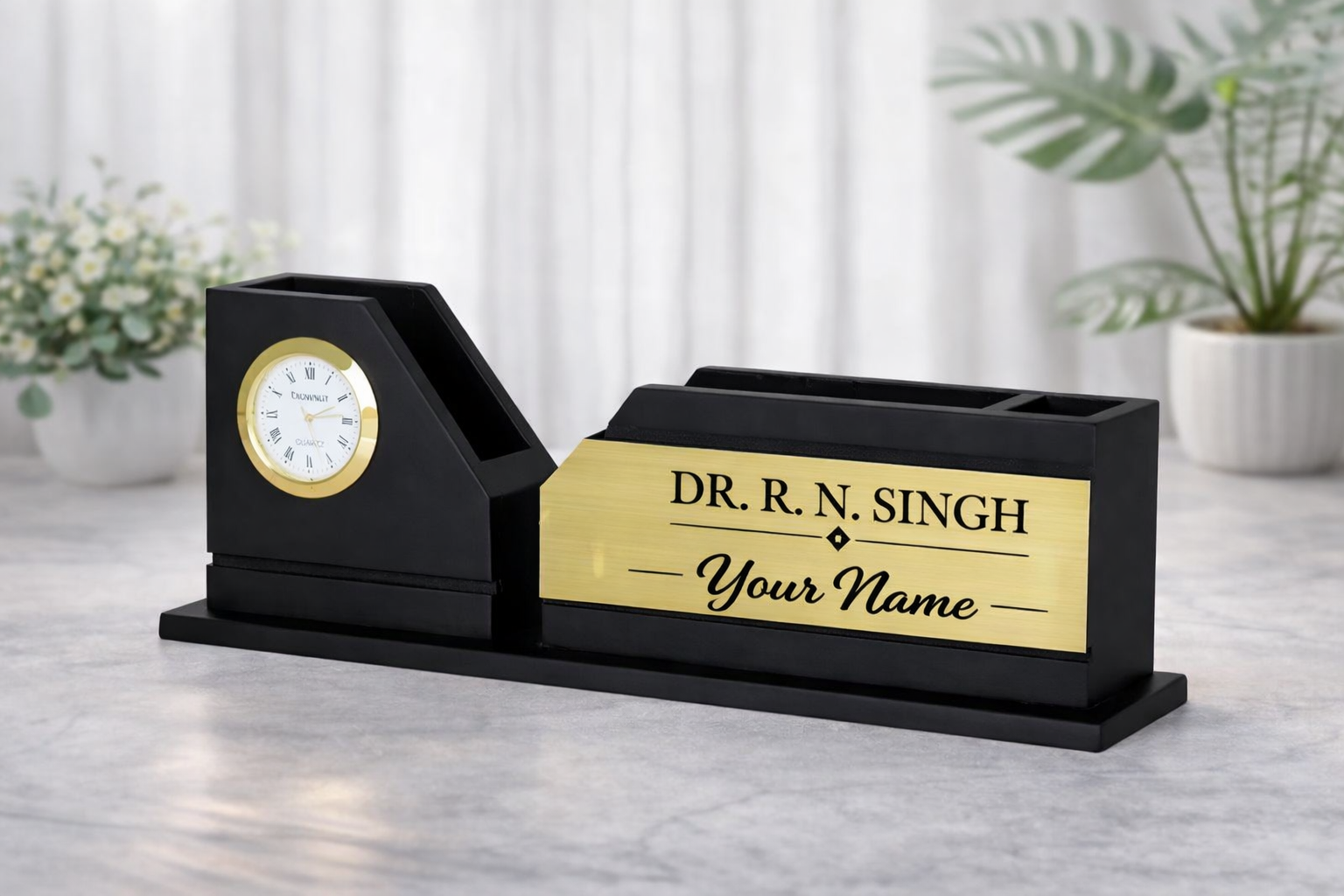 Personalized Pen Stand with Mobile Holder – Custom Name & Logo Desk Organizer - Deera - Image 2