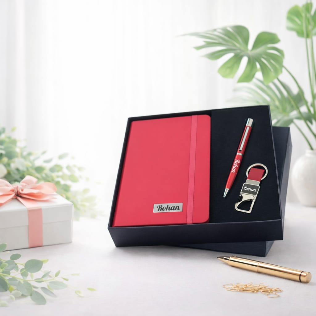 Personalized Trio Combo Diary, Pen, and Keychain Set - Deera