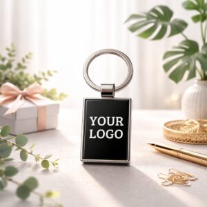 Sleek Rectangular Metal Keychain – Premium Custom Engraved Keyring - Deera4